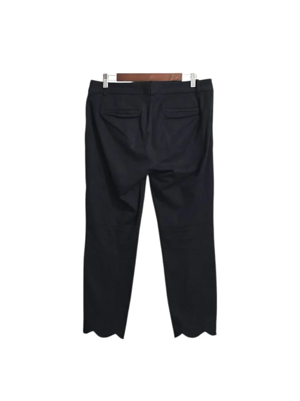 J. Crew Factory Winnie With Scalloped Hem Ankle Pant In Black Sz 10